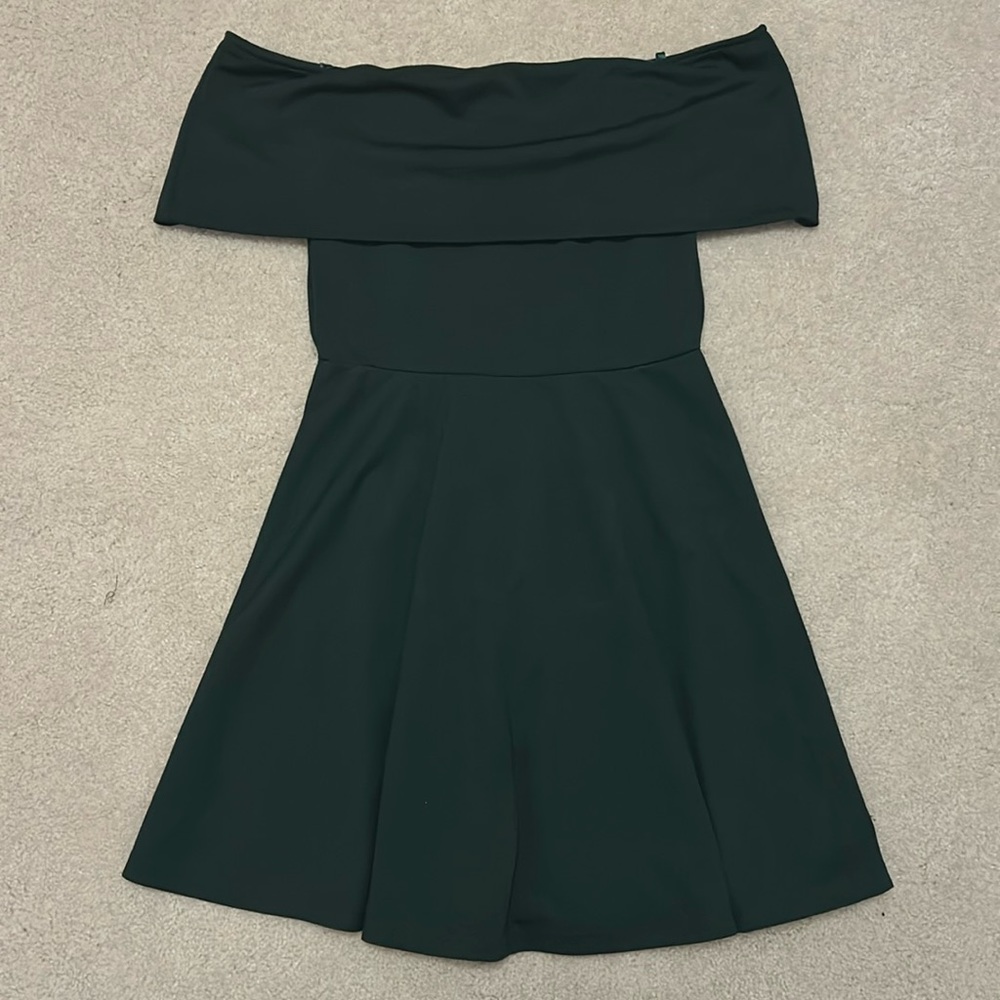 Emerald Green Off-The-Shoulder Dress